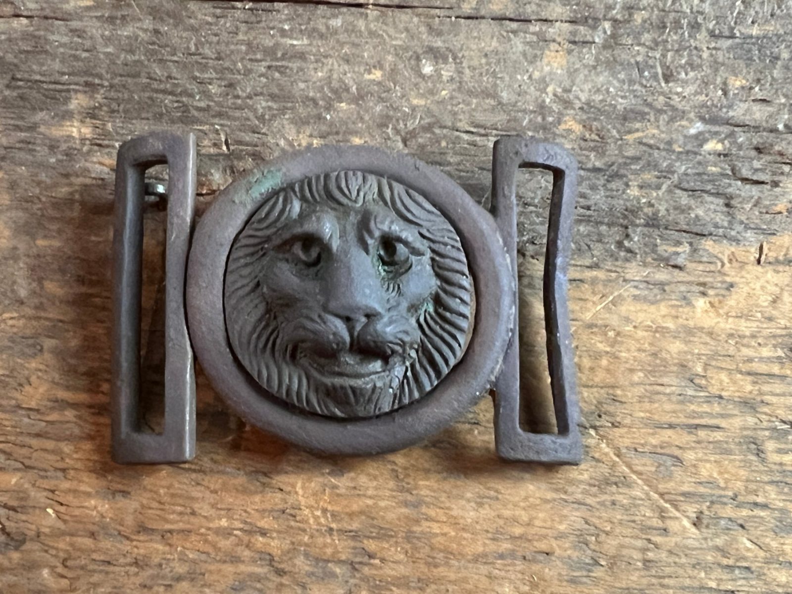 Dug Civil War Era Lions Head Two Piece Buckle