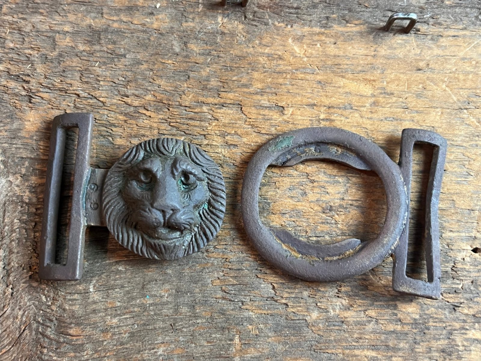 Dug Civil War Era Lions Head Two Piece Buckle