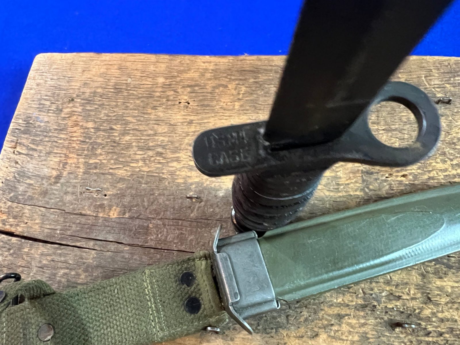Original WW2 US CASE M1 Carbine Bayonet with M8A1 Sheath