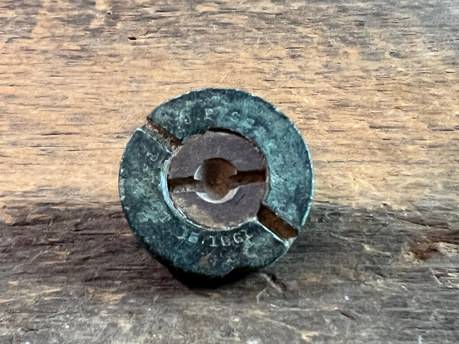 J.P. Schenkl dated 1861 Blown Artillery Fuse Kennesaw GA