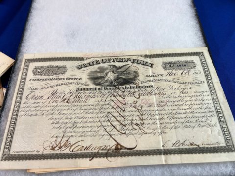 Civil War Union Veteran Grouping of Allen D. Bonner 110th NYV