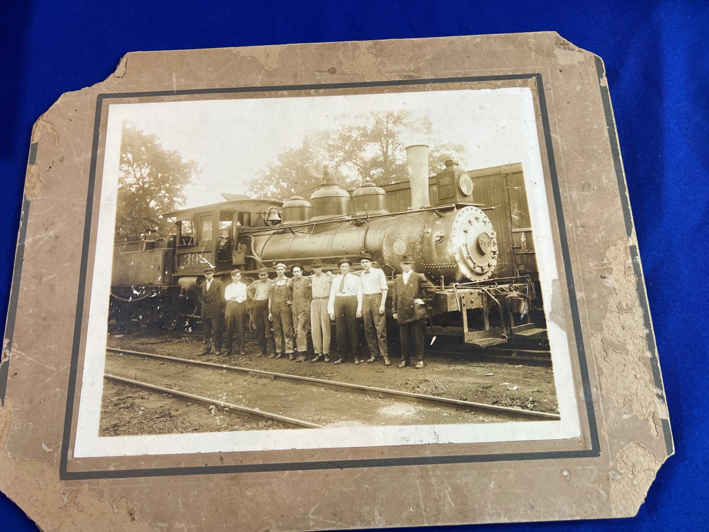 1918 Railroad Locomotive Train Engine 399 Albumen Photograph