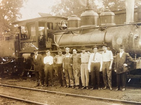 1918 Railroad Locomotive Train Engine 399 Albumen Photograph