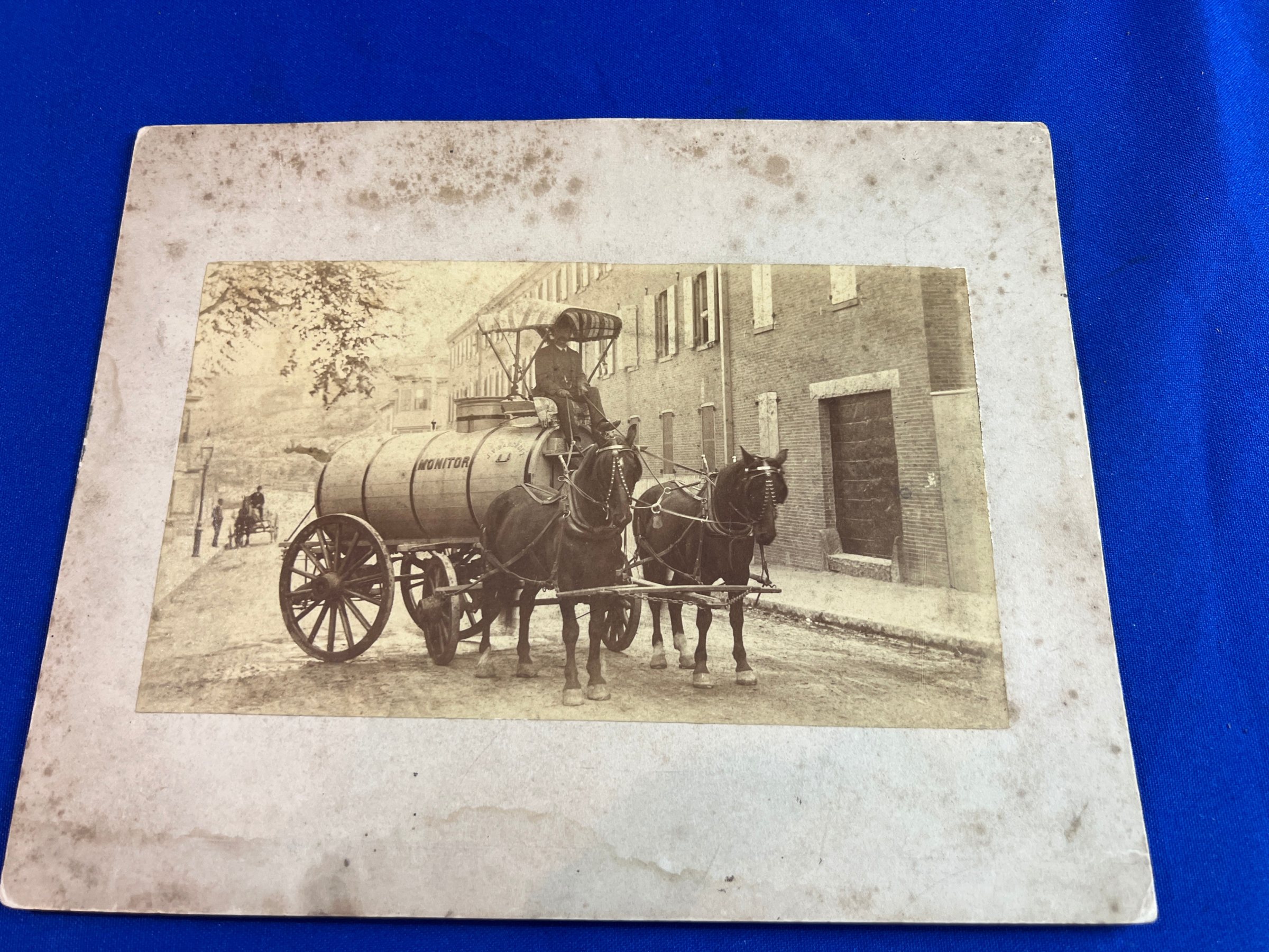 19th Century Monitor Water Wagon Albumen Photograph