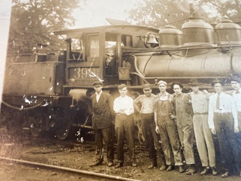 1918 Railroad Locomotive Train Engine 399 Albumen Photograph