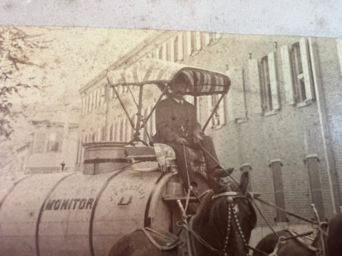 19th Century Monitor Water Wagon Albumen Photograph