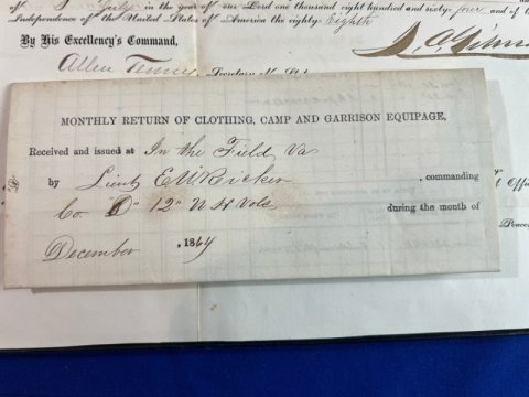 Union Grouping of Lt. Ephriam W. Ricker 112th New Jersey Vol.
