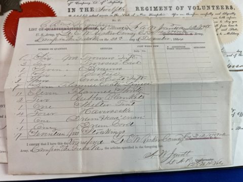 Union Grouping of Lt. Ephriam W. Ricker 112th New Jersey Vol.