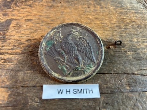 DUG UNION EAGLE BREASTPLATE MARKED W.H. SMITH