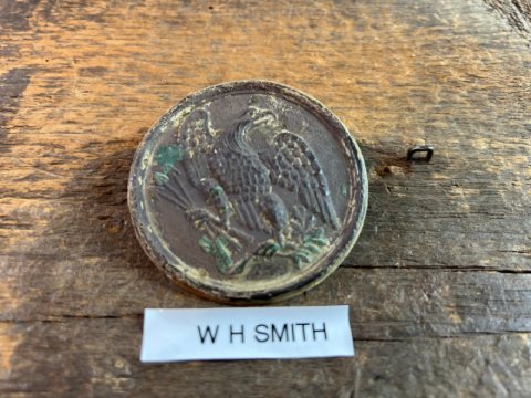 DUG UNION EAGLE BREASTPLATE MARKED W.H. SMITH