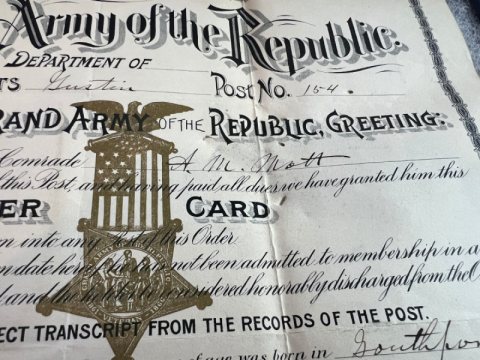 Civil War Union Veteran Grouping of A. M. Mott 188th NYV