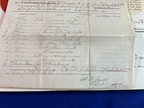Union Grouping of Lt. Ephriam W. Ricker 112th New Jersey Vol.