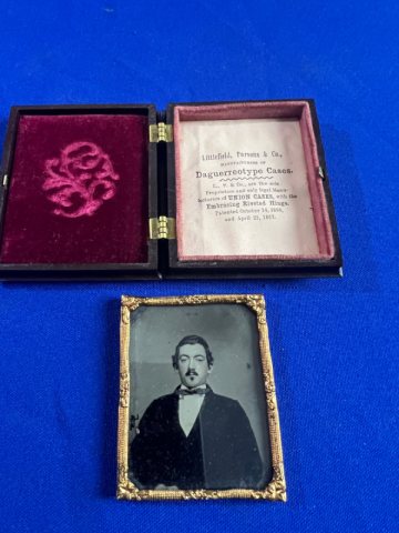 Union Patriotic Cased 9th Plate Tintype Image of an Early Off to War Gentleman