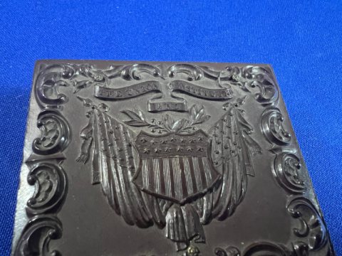 Union Patriotic Cased 9th Plate Tintype Image of an Early Off to War Gentleman