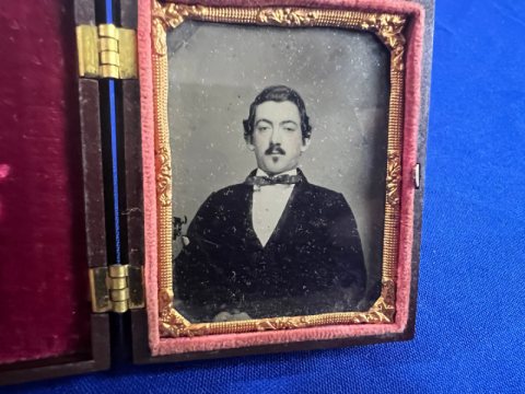 Union Patriotic Cased 9th Plate Tintype Image of an Early Off to War Gentleman