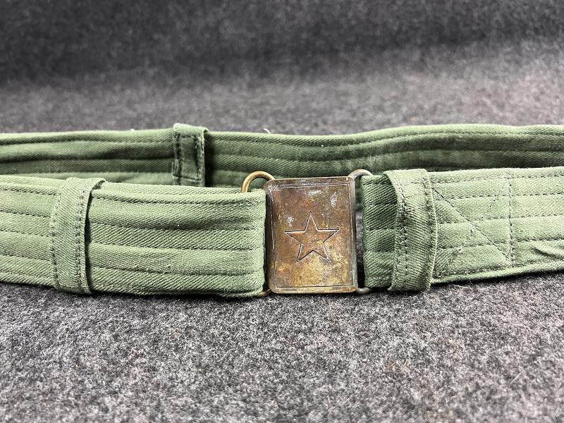 North Vietnamese Army Viet Cong Officer's Early Canvas Belt with Brass Star  Buckle