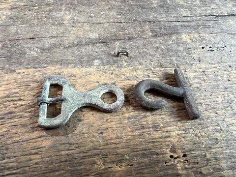 Dug Isaacs Campbell Confederate Knapsack Buckle & Hook Tunnel Hill Georgia