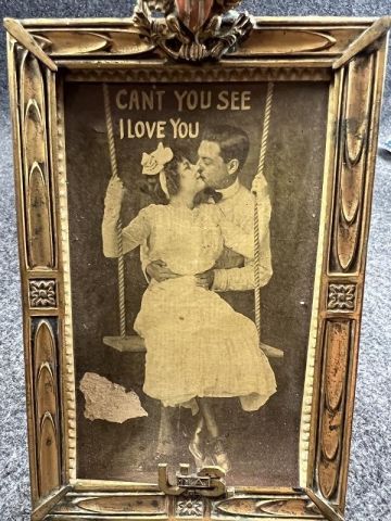 WWI US SWEETHEART EAGLE PICTURE FRAME WITH PHOTO