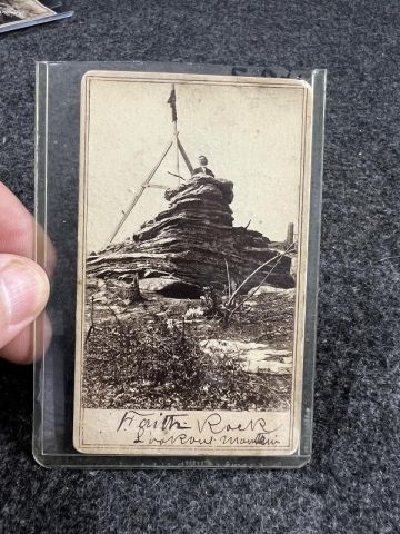 RARE LOOKOUT MOUNTAIN TN CDV IMAGE OF FAITH ROCK JEFF DAVIS CIVIL WAR ERA