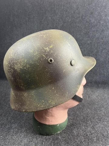 Original WWII German Army Heer M40 Refurb Helmet Normandy Pattern Camo