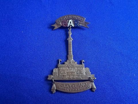BADGE FOR 1901 GAR REUNION IN CLEVELAND 35th ENCAMPMENT