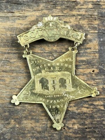 1897 BUFFALO NY 31ST ENCAMPMENT OFFICIAL SOUVENIR BADGE G.A.R. GRAND ARMY OF REPUBLIC