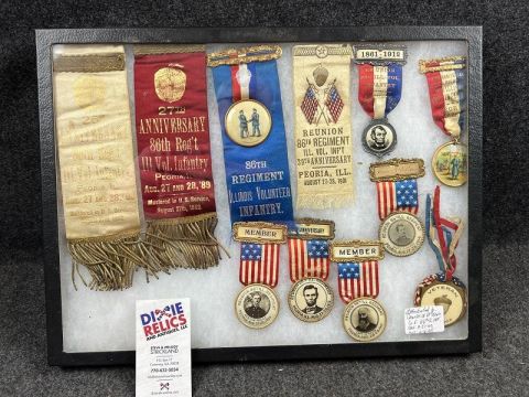 UNION 86TH ILLINOIS CHARLES MCKOWN CO. F GAR MEDALS RIBBONS
