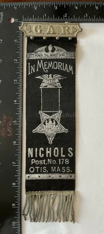 G.A.R. Honor The Noble Dead In Memoriam Nicholas Post No 178 Ribbon
