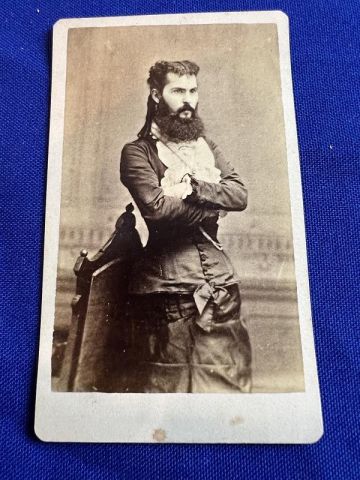 Rare Original CDV Barnum's Circus Sideshow Freak Bearded Lady Annie Jones