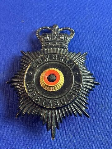 WWII ERA CUMBRIA CONSTABULARY HELMET PLATE HAT BADGE