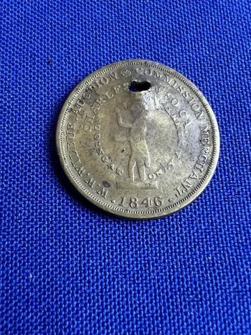 Scarce 1846 W.W. Wilbur Slave Auctioneer Token Charleston SC