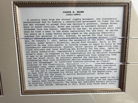 Framed Joseph E Brown Signed Check Georgia Governor During the Civil War