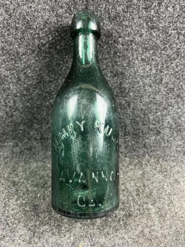 ANTIQUE GREEN HENRY KUCK SODA BOTTLE SAVANNAH GA