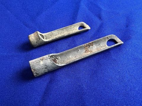 TWO DUG CIVIL WAR BRASS TENT ROPE ADJUSTER DALTON GA