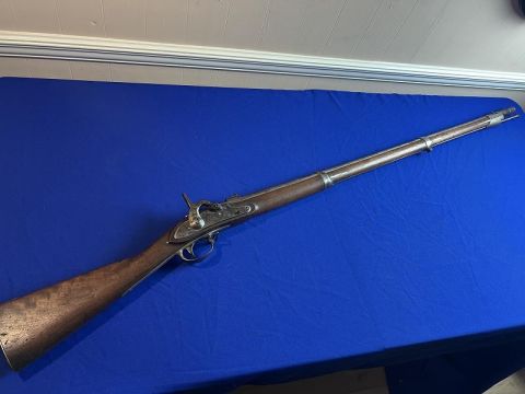 GOOD LOOKING RIFLED AND SIGHTED .69 CALIBER H&P CONVERSION OF A SPRINGFIELD MODEL 1822 U.S. MUSKET NJ CONTRACT