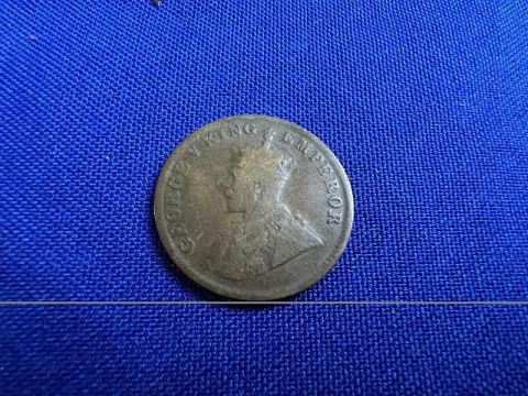 KING GEORGE EMPEROR ONE QUARTER ANNA INDIA 1913