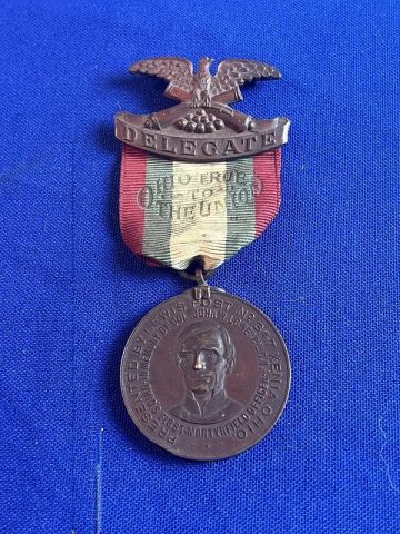 CIVIL WAR UNION VETERAN DELEGATE 44TH ANNUAL ENCAMPMENT GAR JUNE 1910 XENIA OHIO MEDAL RIBBON