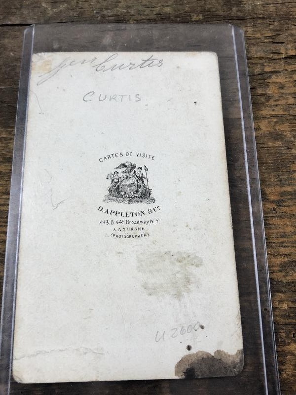 CDV OF MAJOR GENERAL SAMUEL CURTIS BATTLE PEA RIDGE ARKANSAS
