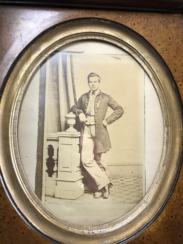 LARGE CIVIL WAR OHIO OFFICER ALBUMEN PHOTO FRAMED
