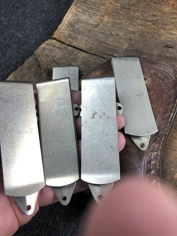 ONE RARE LOUIS HOFFMAN SPRING STEEL BELT CLIP MARKED VICKSBURG MISSISSIPPI