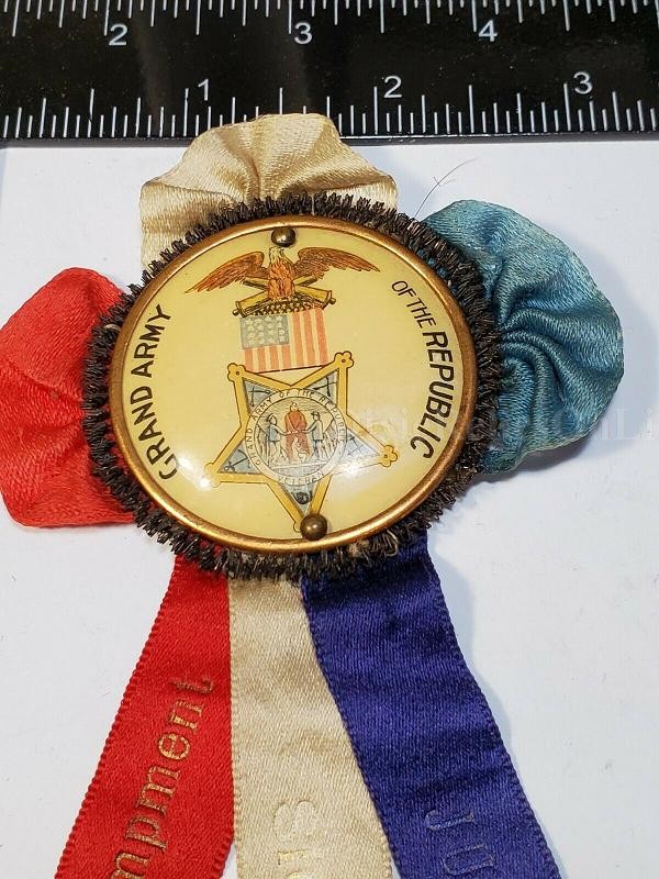 1901 GAR RIBBON BADGE GRAND ARMY OF THE REPUBLIC 18TH ANNUAL ENCAMPMENT SIOUX FALLS S.D.