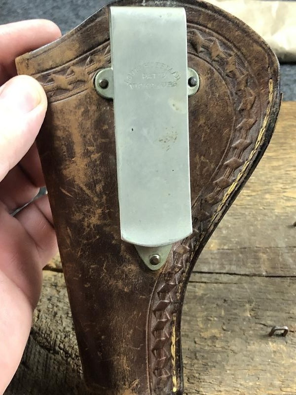 ONE RARE LOUIS HOFFMAN SPRING STEEL BELT CLIP MARKED VICKSBURG MISSISSIPPI