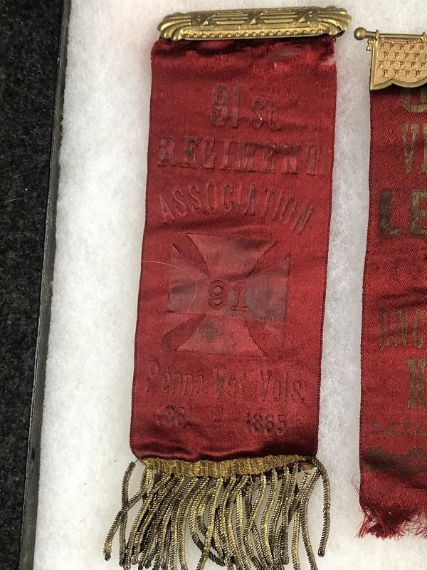 CIVIL WAR US ID VETERAN JEREMIAH DERR 91ST PA GAR LADDER BADGE SOLDIERS GROUP GETTYSBURG