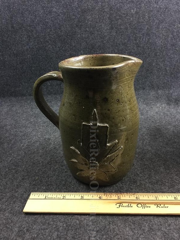 Jack Jesse Meaders Dogwood Folk Art Pottery Pitcher Jug White County, Georgia 7”