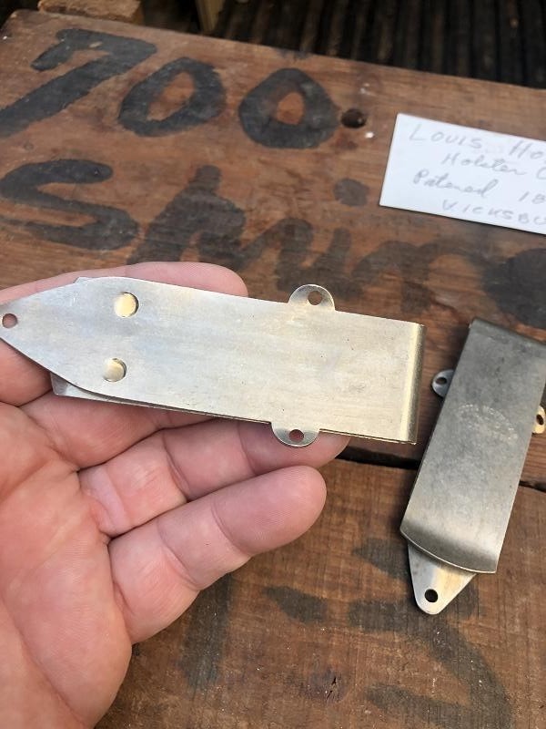 ONE RARE LOUIS HOFFMAN SPRING STEEL BELT CLIP MARKED VICKSBURG MISSISSIPPI