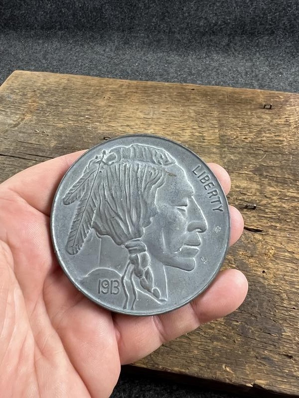 Vintage Buffalo Nickel large Coin Souvenir 3 inch Novelty