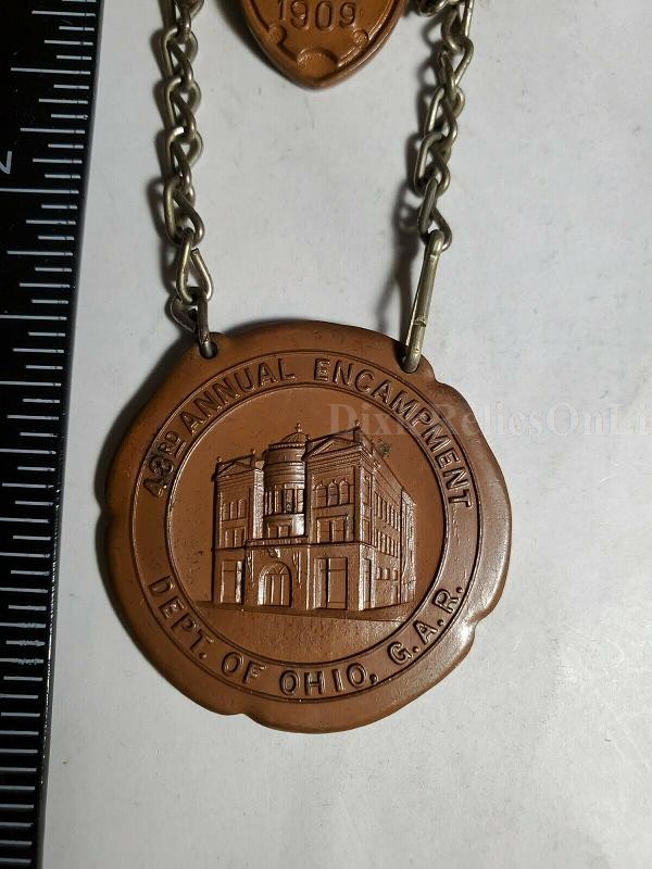 1909 GAR 43RD ANNUAL ENCAMPMENT BADGE GRAND ARMY OF THE REPUBLIC..NEWARK DELEGATE