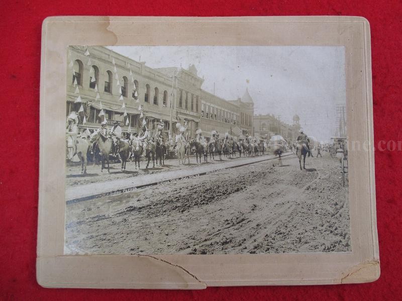 Original Large Albumen Photo Native American Indian Parade ElReno Okla July 4th 1898