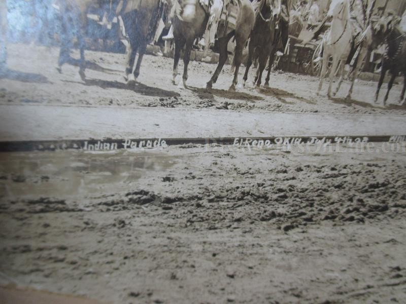 Original Large Albumen Photo Native American Indian Parade ElReno Okla July 4th 1898