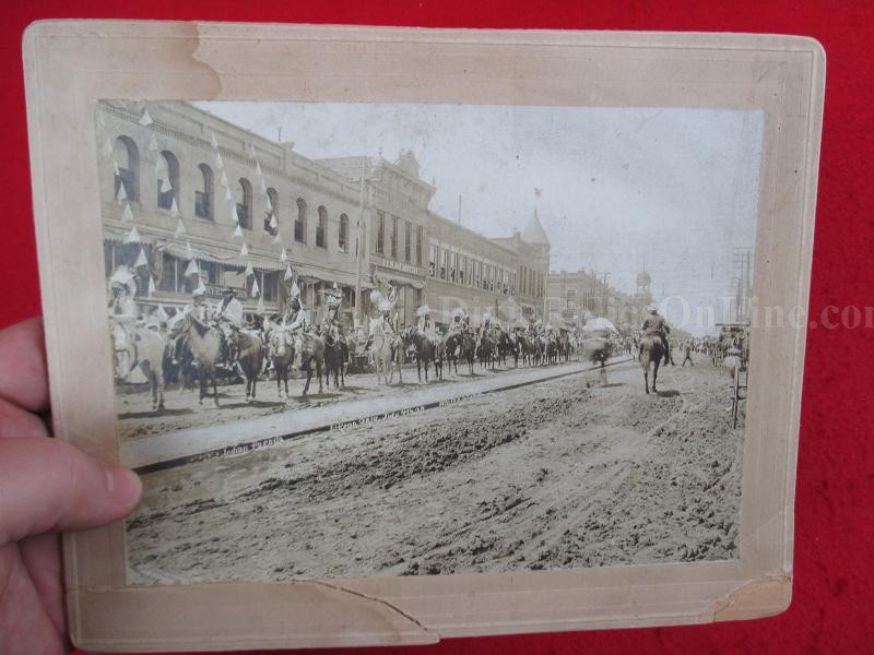 Original Large Albumen Photo Native American Indian Parade ElReno Okla July 4th 1898